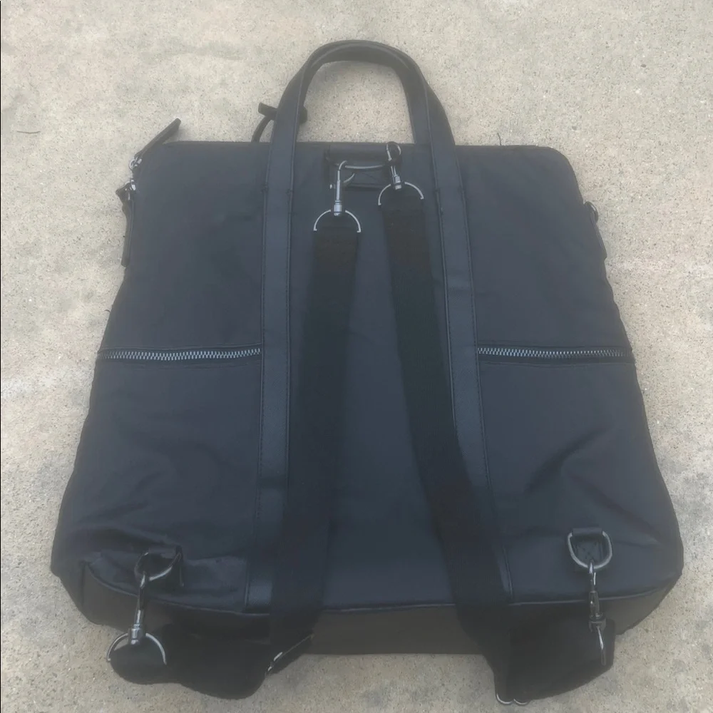 Francine Highline Black Nylon Backpack Messenger Bag